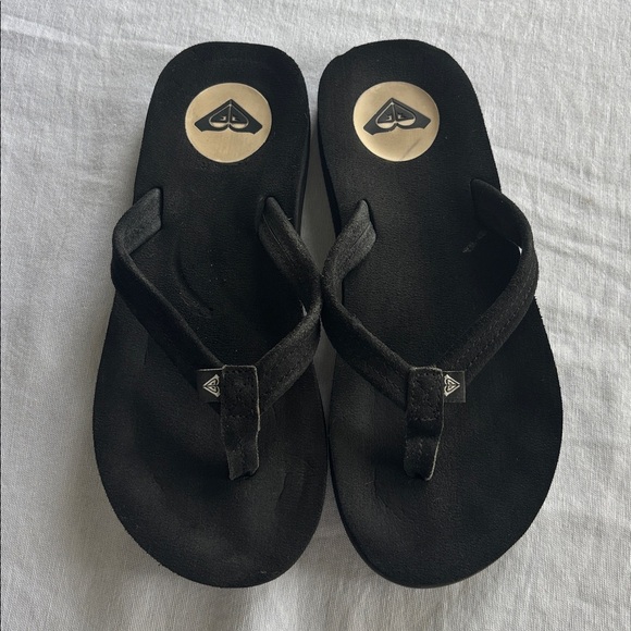 Roxy Black Flip-Flops - Picture 1 of 8